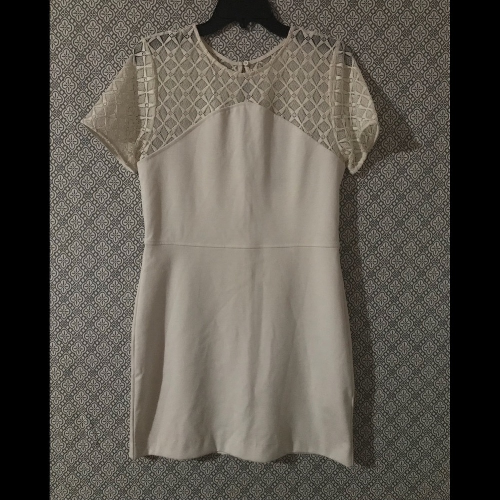 Banana Republic cream color lace detail top dress